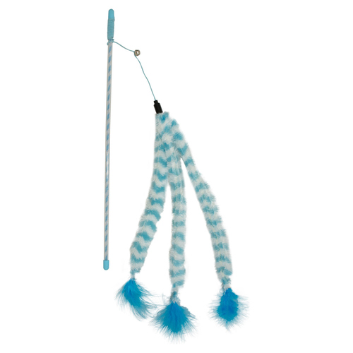 Duvo+ Katzenangel Catchy Fluffy mit Schwanz blau/weiß Duvo+ Katzenangel Catchy Fluffy mit Schwanz blau/weiß