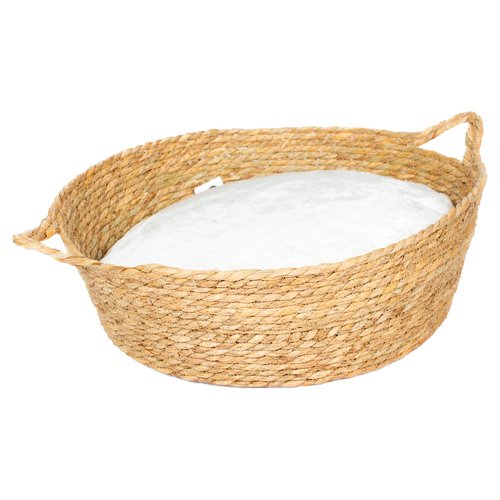Duvo+ Katzenbett & Kissen Laguna Seegras beige/weiß, L - 44x44x14cm