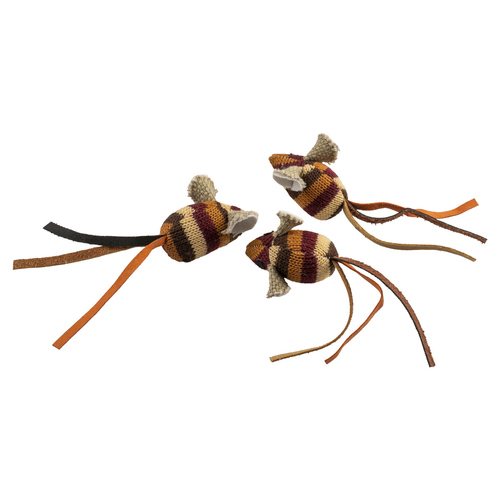 Duvo+ Katzenspielzeug Knitted Mäuse braun