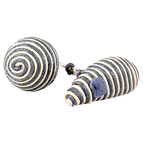 Duvo+ Katzenspielzeug Rope Maus & Ball grau
