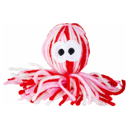 Duvo+ Katzenspielzeug Wooly Oktopus mit Sound rot/weiß