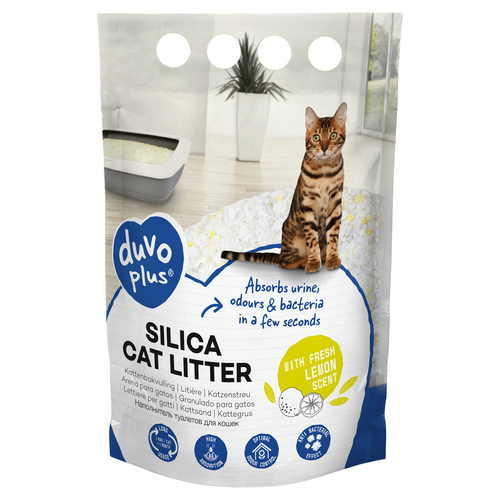 Duvo+ Katzenstreu Premium Silica Zitrone weiß/gelb 5 l