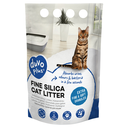 Duvo+ Katzenstreu Premium Silica fein weiß 5 l