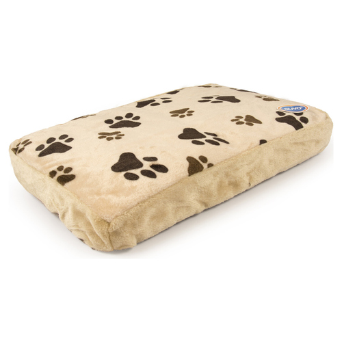 Duvo+ Kissen rechteckig mit Pfotenabdruck beige, Maße: 80 x 55 x 10 cm