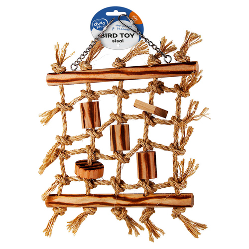 Duvo+ Kletternetz aus Sisal mit BBQ Holz beige