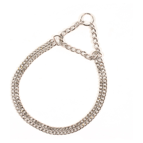 Duvo+ Slip Hundehalsband verchromt 2-reihig, Maße: 45 cm