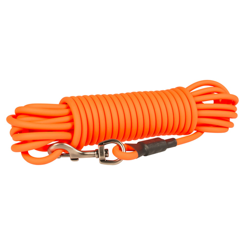 Duvo+ South Langlaufleine PVC rund neonorange, Maße: 15 m / 8mm