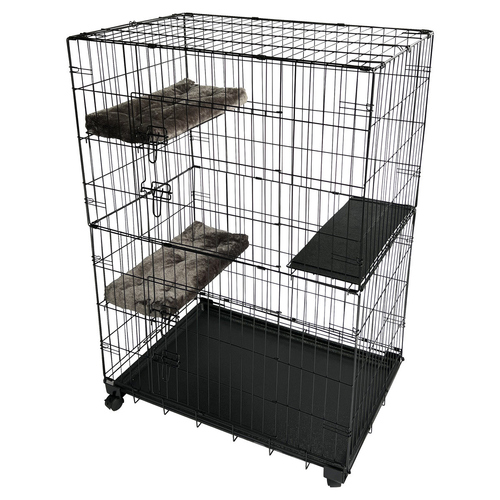 Duvo+ Topline Katzenbox mit 2 Türen schwarz, Größe: L
