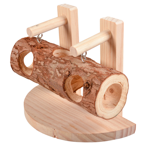 Duvo+ Verstecktunnel aus Holz mit Rinde