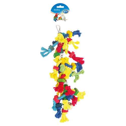 Duvo+ Vogelspielzeug Baumwollknoten mit Lederbändern
