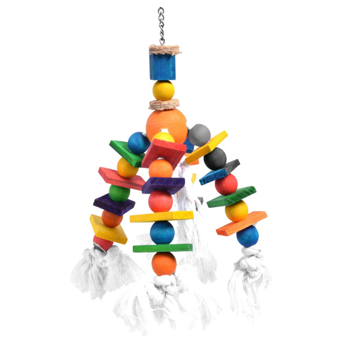Duvo+ Vogelspielzeug Baumwollspitzen und Holzelemente