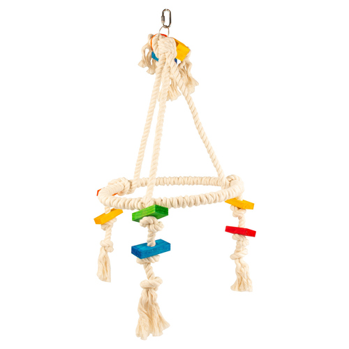 Duvo+ Vogelspielzeug Pyramide mit Würfeln und Seil