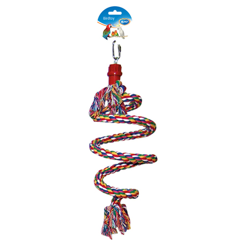 Duvo+ Vogelspielzeug Spirale mit Baumwollknoten und Lederbändern Duvo+ Vogelspielzeug Spirale mit Baumwollknoten und Lederbändern