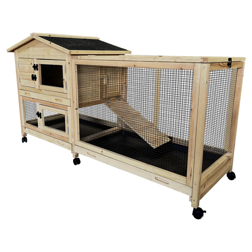 Duvo+ Woodland Kaninchenstall mit Rollen Hoppy Pinus Duvo+ Woodland Kaninchenstall mit Rollen Hoppy Pinus