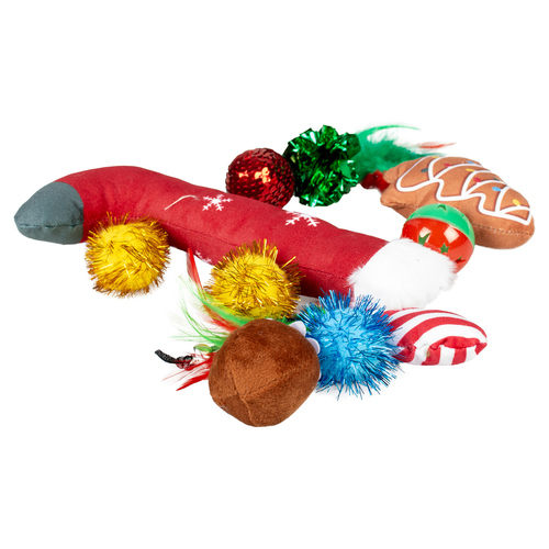 Duvo+ Xmas Geschenktasche mit 10 Katzenspielzeugen