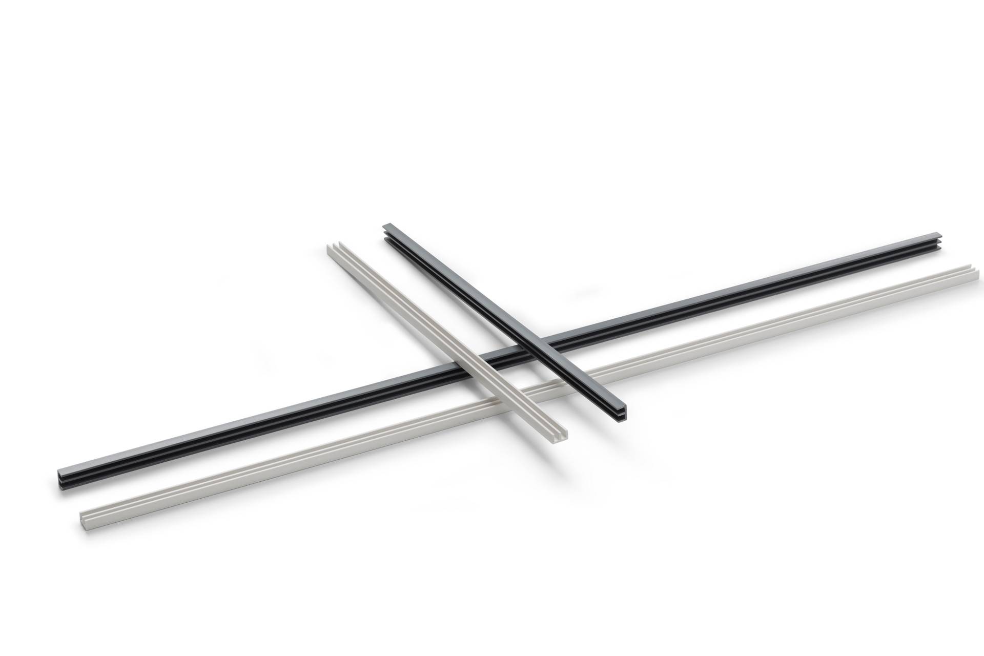 E-Profil als Führungsschiene für Abdeckscheiben, im Zuschnitt