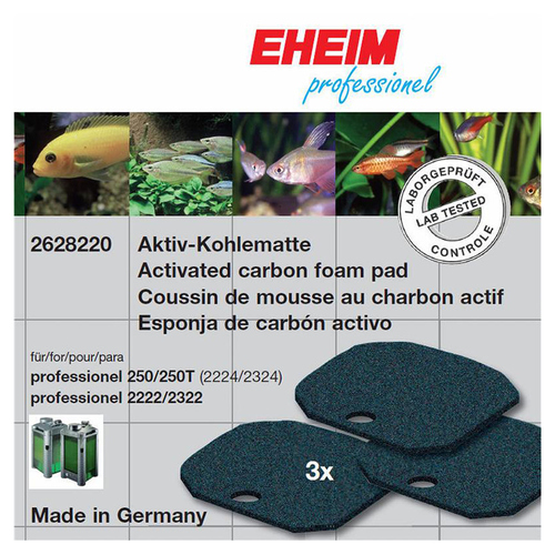 EHEIM Aktivkohlematte für Filter 2222/2224, 2322/2324 und professionel 250 und 250T - 3 Stück