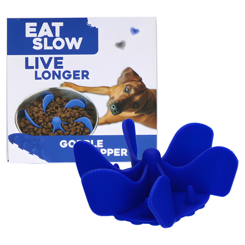 Eat Slow Live Longer Anti-Schlingeinsatz blau, Durchmesser Boden: 11 cm