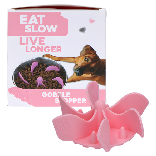 Eat Slow Live Longer Anti-Schlingeinsatz rosa, Größe: S