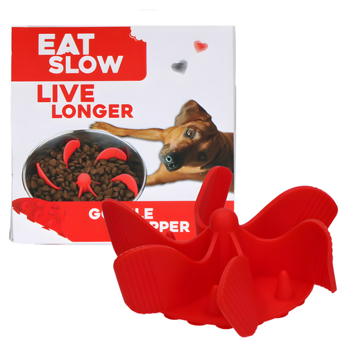 Eat Slow Live Longer Anti-Schlingeinsatz rot, Größe: S