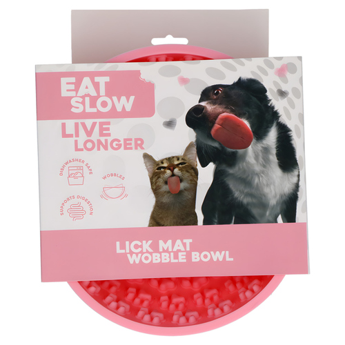 Eat Slow Live Longer Anti-Schlingnapf Wobble rosa, Durchmesser: 17 cm