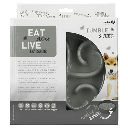 Eat Slow Live Longer Anti-Schlingnapf anthrazit, Durchmesser: 20,5 cm