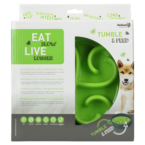Eat Slow Live Longer Anti-Schlingnapf grün, Durchmesser: 20,5 cm