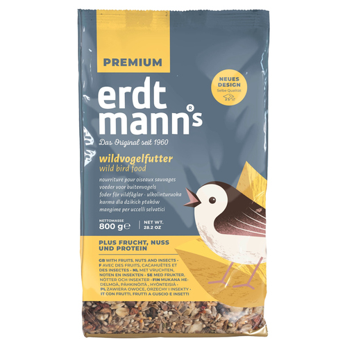 Erdtmanns Wildvogelfutter PLUS 800 g, Standbeutel