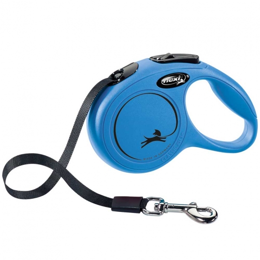 FLEXI Rollleine New CLASSIC Gurt - 3m, bis 12kg Blau