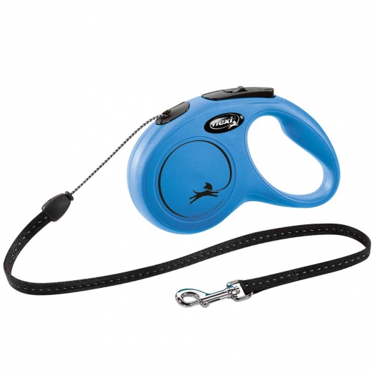 FLEXI Rollleine New CLASSIC Gurt - 8m, bis 50kg Blau