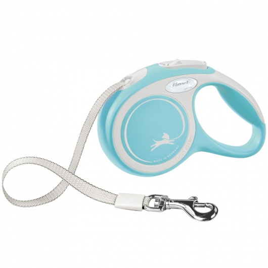 FLEXI Rollleine New COMFORT Gurt - 5m, bis 15kg Hellblau