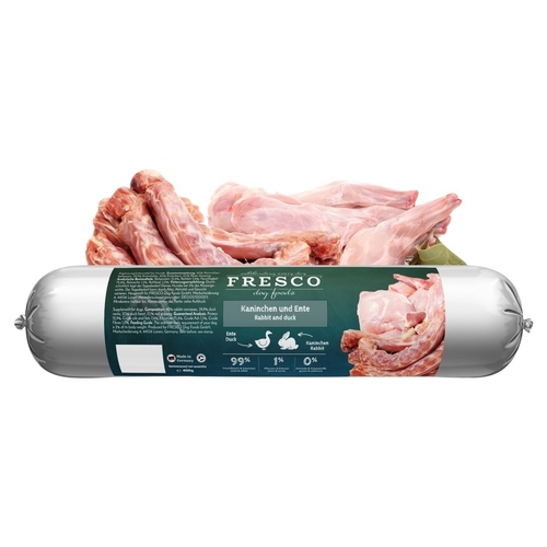 FRESCO BarfWurst Kaninchen und Ente pur 400 g