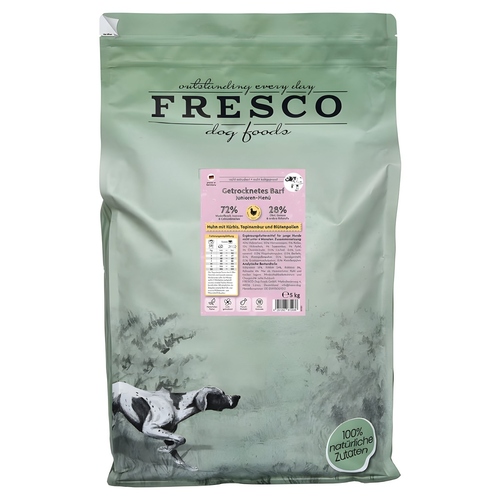 FRESCO TrockenBarf Junioren-Menü Huhn mit Kürbis, Topinambur und Blütenpollen 5 kg FRESCO TrockenBarf Junioren-Menü Huhn mit Kürbis, Topinambur und Blütenpollen 5 kg