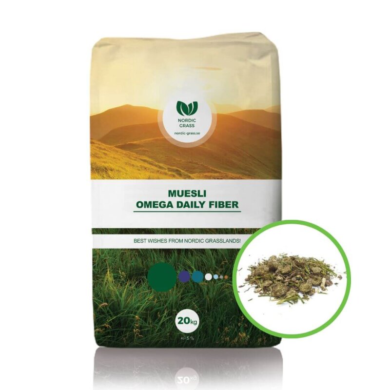 FUTTERPROBE 1 kg Omega Freizeit Pferdemüsli getreidefrei