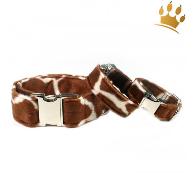 Fellhalsband Giraffe Cognac