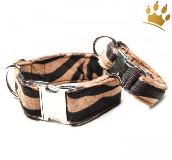 Fellhalsband Zebra Caramel