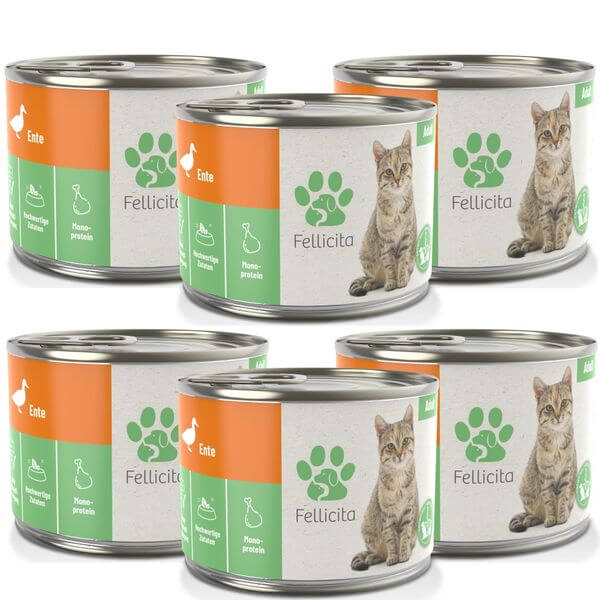Fellicita Ente pur 6 x 200g Katzennassfutter
