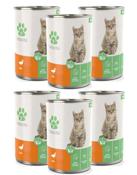 Fellicita Ente pur 6 x 400g Katzennassfutter