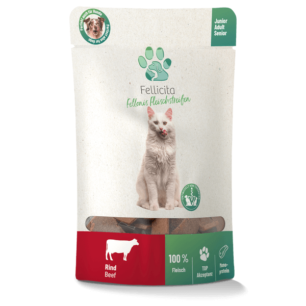Fellicita Fellonis Katzensnacks Fleischstreifen vom Rind 50g