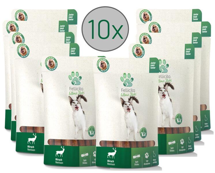 Fellicita Fellonis Katzensnacks Sticks Hirsch 10 x 50g