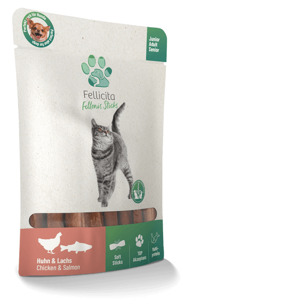 Fellicita Fellonis Katzensnacks Sticks Huhn und Lachs 50g