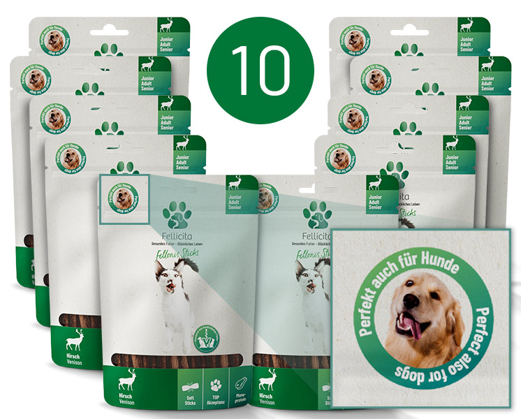 Fellicita Fellonis Snacks Sticks Hirsch 10 x 50g Hundesnacks Fellicita Fellonis Snacks Sticks Hirsch 10 x 50g Hundesnacks
