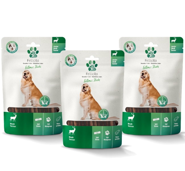 Fellicita Fellonis Snacks Sticks Hirsch 3 x 100g Hundesnacks Fellicita Fellonis Snacks Sticks Hirsch 3 x 100g Hundesnacks