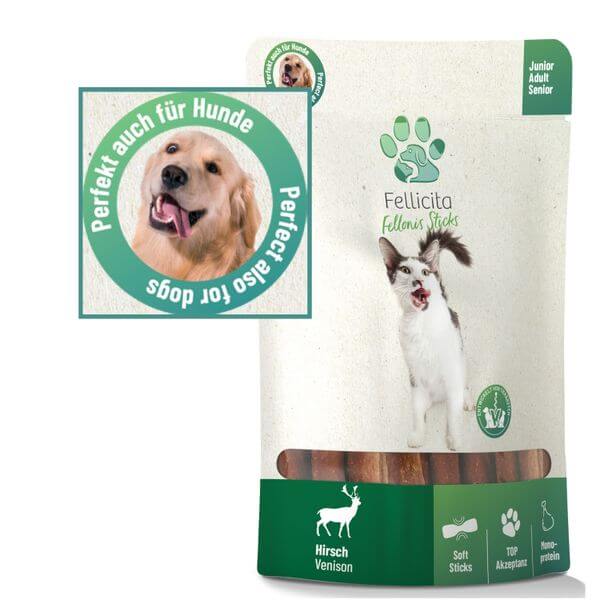 Fellicita Fellonis Snacks Sticks Hirsch 50g Hundesnacks