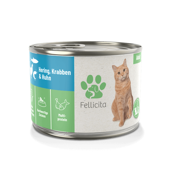 Fellicita Hering, Krabben und Huhn 200g Katzennassfutter