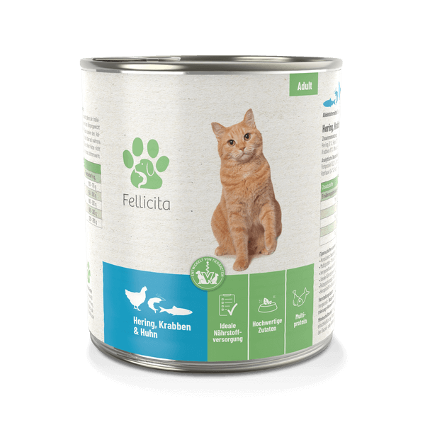 Fellicita Hering, Krabben und Huhn 800g Katzennassfutter