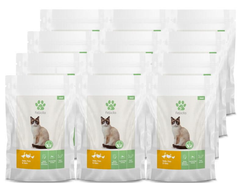 Fellicita Huhn, Pute und Gans 12 x 95 g Katzennassfutter