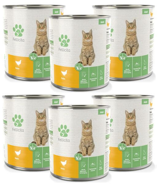 Fellicita Huhn pur 6 x 800g Katzennassfutter Fellicita Huhn pur 6 x 800g Katzennassfutter