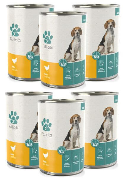 Fellicita Huhn & Reis 6 x 400g Hundenassfutter