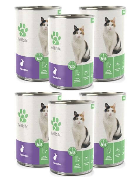 Fellicita Kaninchen pur 6 x 400g Katzennassfutter